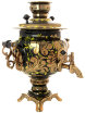 Электрический самовар 3 литра с художественной росписью "Золотые цветы на черном фоне", арт. 140408 фото 3 — Samovars.ru
