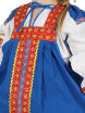 Русский народный костюм "Забава" детский льняной синий сарафан и блузка 7-12 лет фото 2 — Samovars.ru